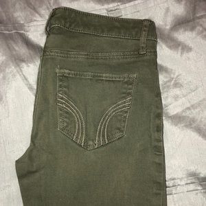 Army green Hollister skinny jeans